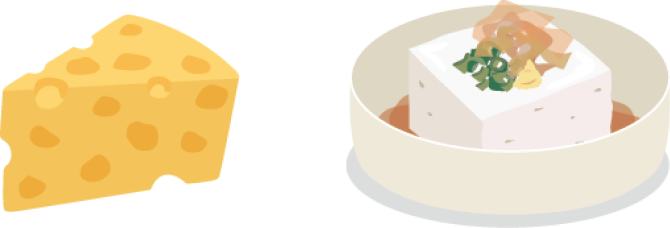 チーズと豆腐