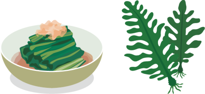 ほうれん草とわかめ